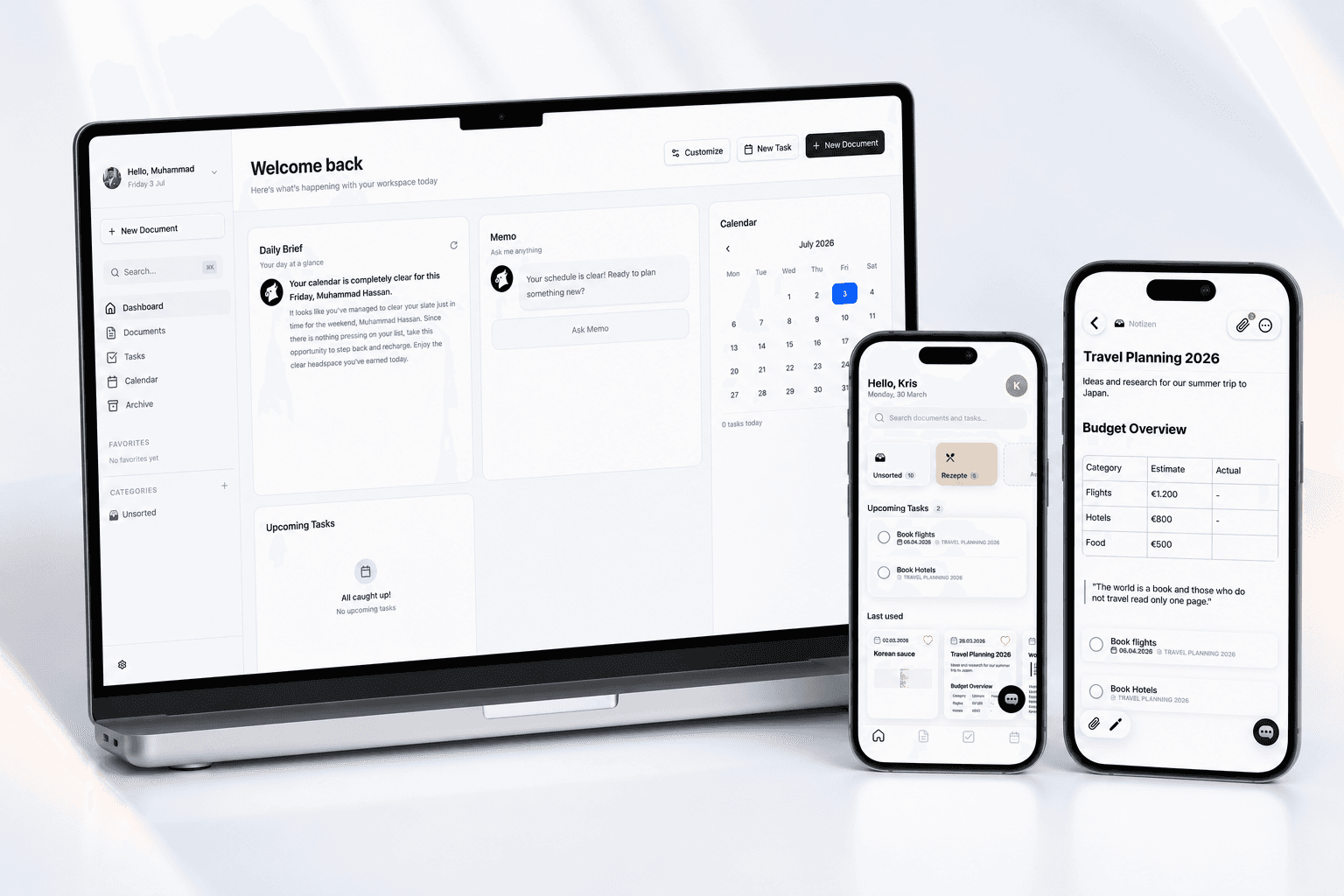 Memendo — Notes, Tasks & AI